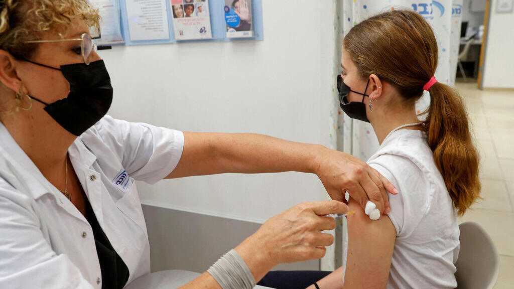 14-year old Ela from Tel Aviv receives her coronavirus vaccine on Sunday 