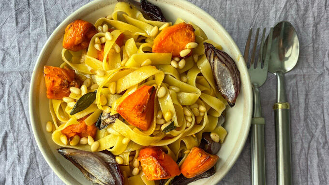  פסטה בטטה עם מרכיבים שאפשר להכין מראש