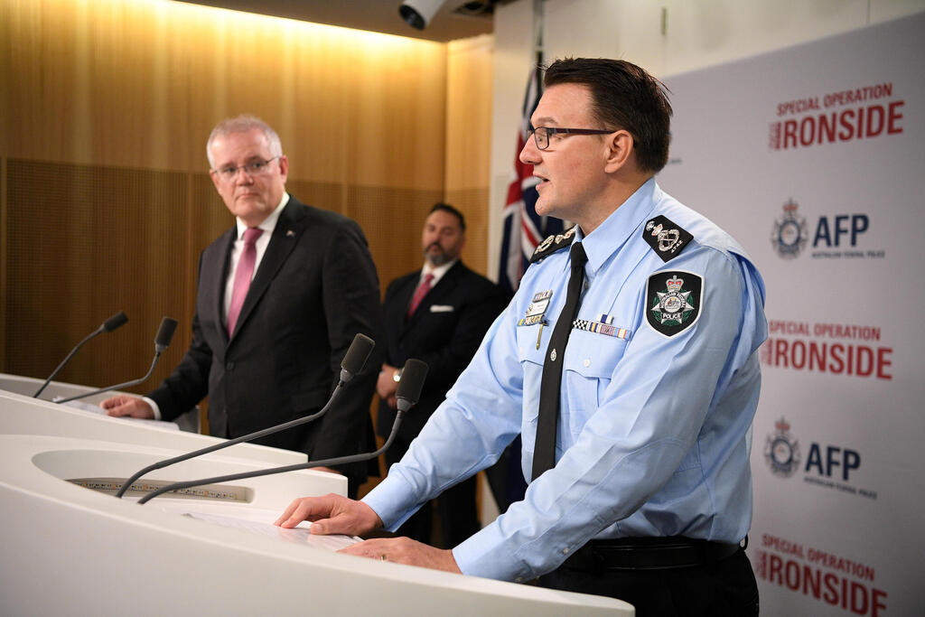 Australian Federal Police Commissioner Reece Kershaw on press conference on crime busts 
