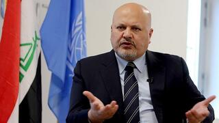 Karim Khan, the incoming prosecutor at the ICC, pictured in Baghdad, July 27, 2019, 