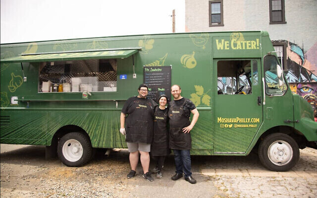 Moshava Philly owners and staff outside their truck in Philadelphia 