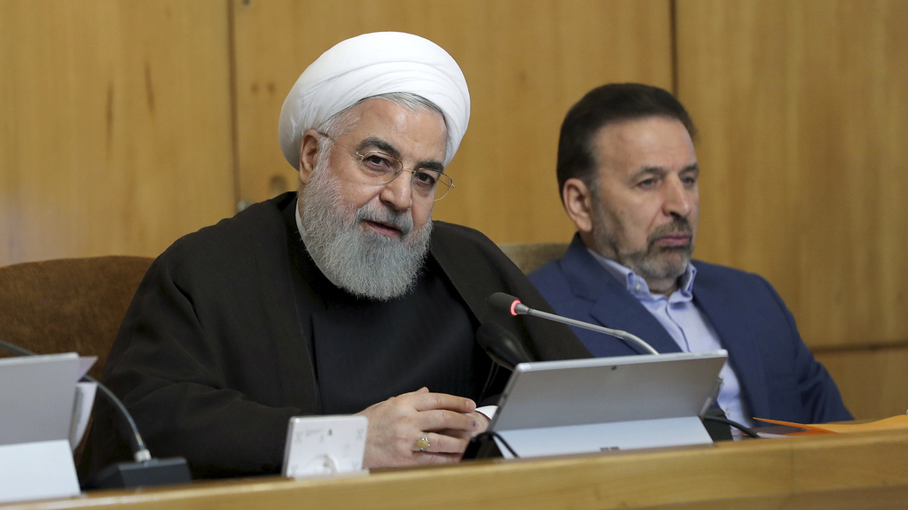 Mahmoud Vaezi with Iranian President Hassar Rouhani in January 