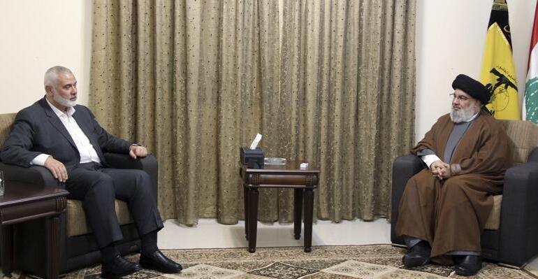 Hamas leader Ismail Haniyeh,left, meeting with Hezbollah leader Hassan Nasrallah in Beirut (Photo: AP) Hezbollah leader Sayyed Hassan Nasrallah, right, meeting with Ismail Haniyeh, the leader of the Palestinian militant group Hamas, in Beirut, Lebanon