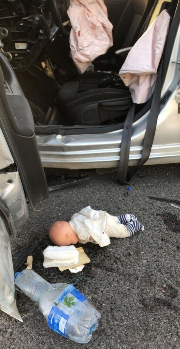 Место аварии בובה בזירת תאונת הדרכים בעמק יזרעאל