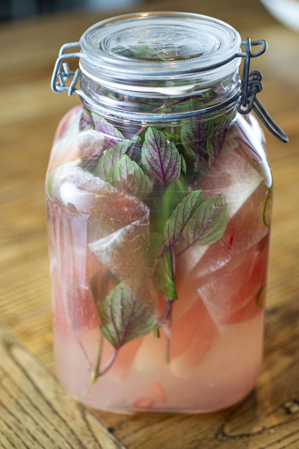 Pickled watermelon rinds
