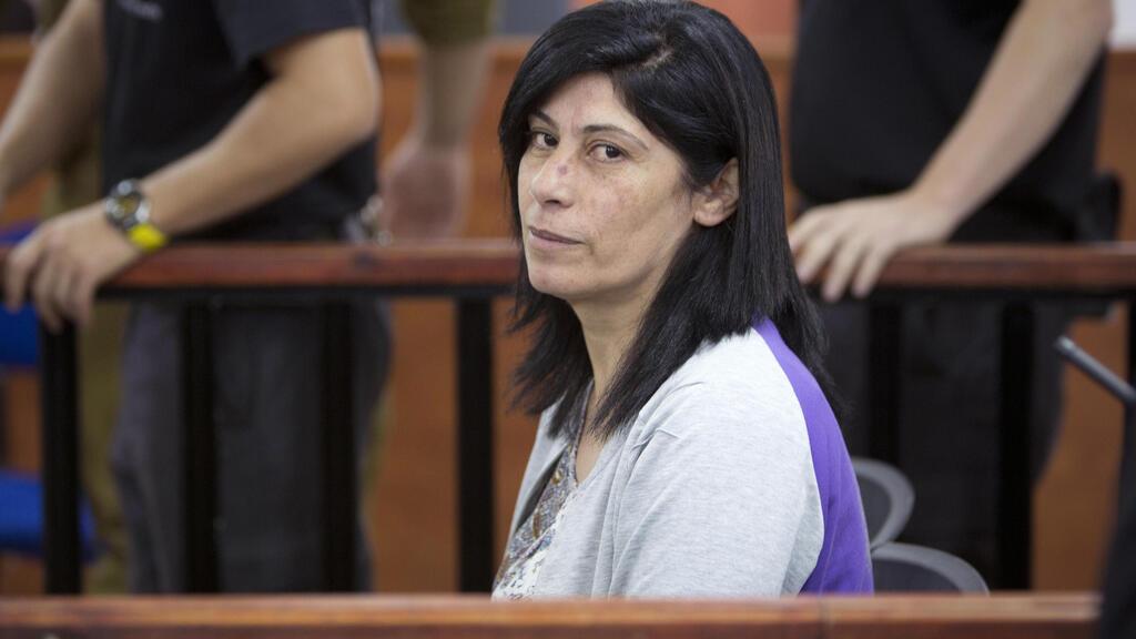 Palestinian Parliament member Khalida Jarrar of the Popular Front for the Liberation of Palestine (PFLP) attending a court session at the Israeli Ofer military base near the West Bank city of Ramallah 