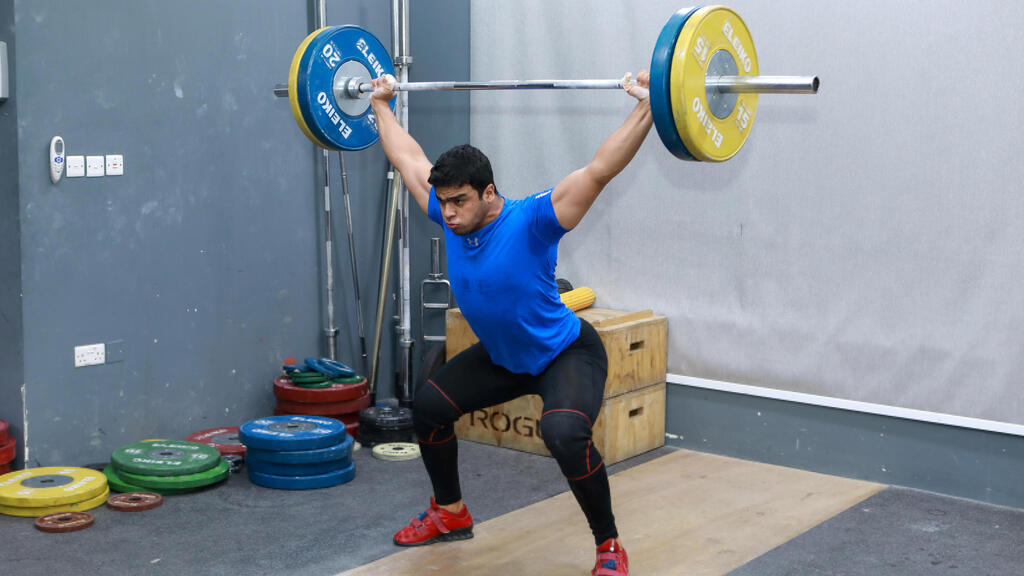 Gaza weight-lifter Mohammad Hamada who is the first Palestinian to compete in the game at the Olympics when it kicks off in Tokyo
