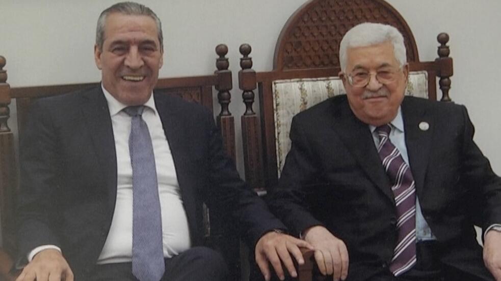 Minister Hussein Al-Sheikh with Palestinian Authority President Mahmoud Abbas 