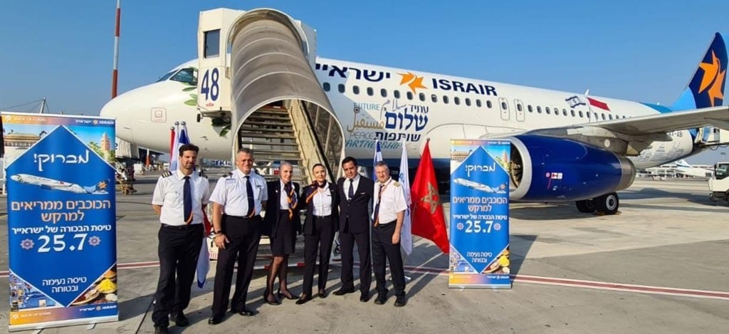 Preperations for the departure of teh first The first direct flight between Israel �������� and Morocco �������� departing from Ben Gurion Airport to Marrakech Airport