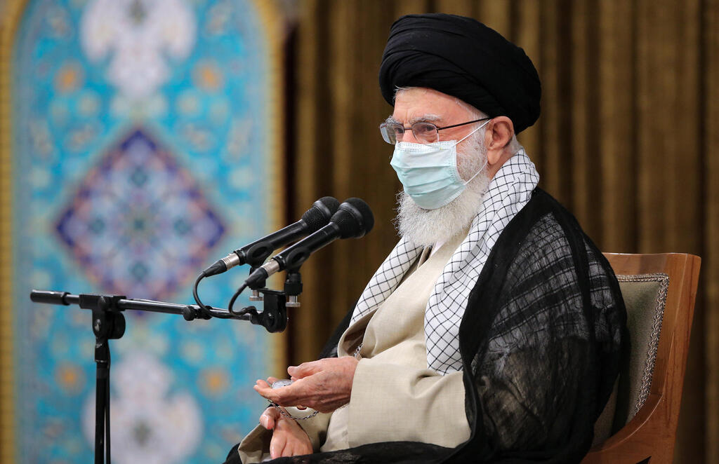 Iranian Supreme Leader Ayatollah Ali Khamenei speaking to a cabinet meeting in Tehran on Wednesday 
