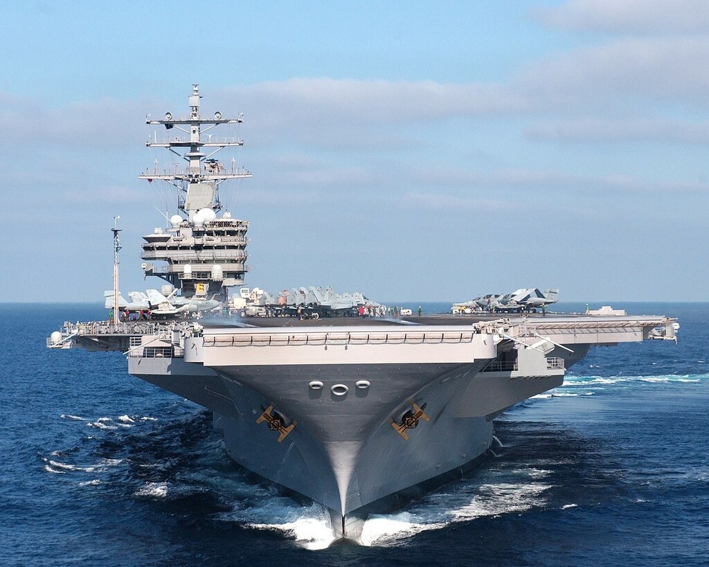 The 5th Fleet nuclear powered Ronald Reagan aircraft carrier 
