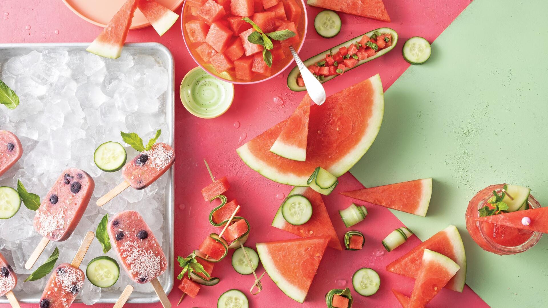 קרטיב אבטיח מלפפון ופירות יער