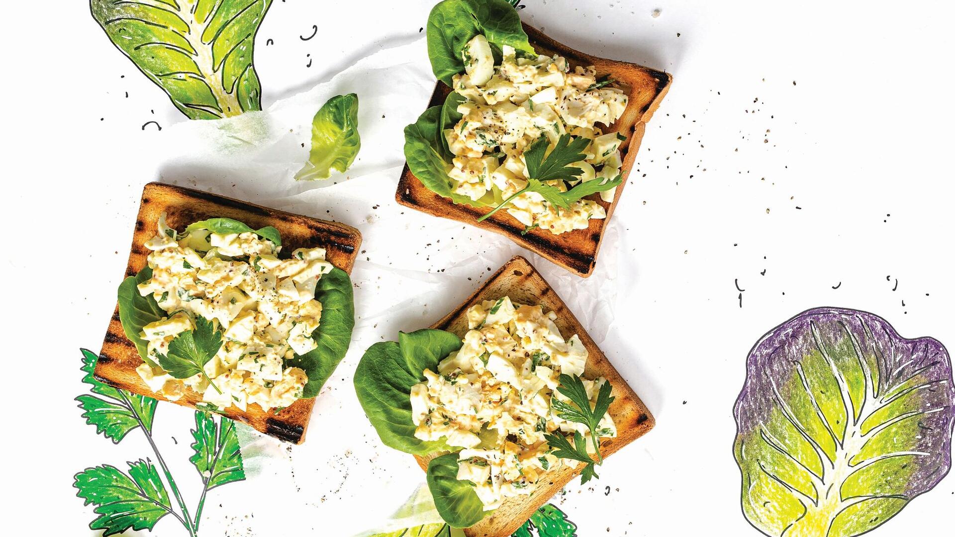 כריך סלט ביצים עם קארי 