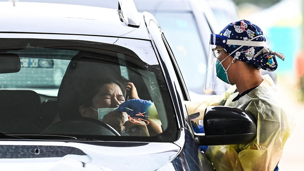 Testing for COVID-19 in Miami, Florida earlier this month (Photo: AFP) ארה"ב קורונה בדיקת קורונה פלורידה מיאמי