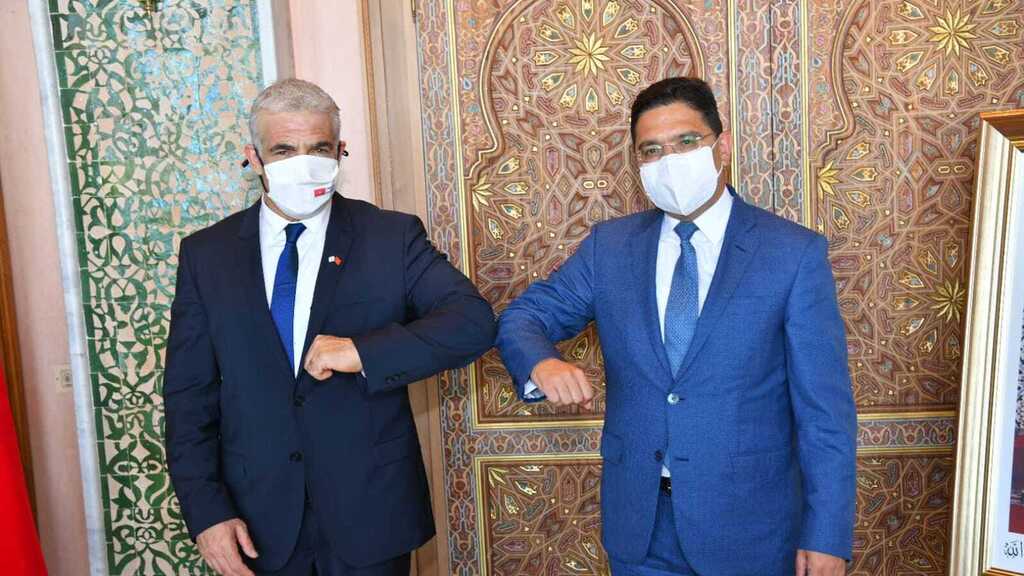 יאיר לפיד ונאסר בוריטה שר החוץ של מרוקו בהצהרות לתקשורת