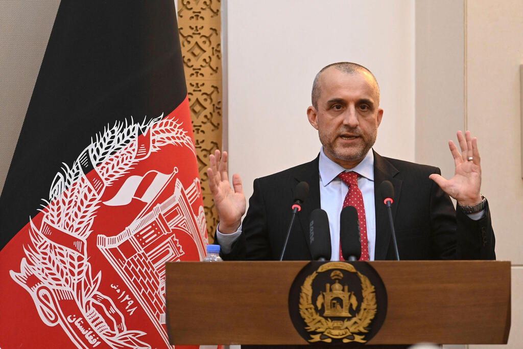 Vice President of Afghanistan Amrullah Saleh speaks during a function at the Afghan presidential palace in Kabul on August 4, 2021 
