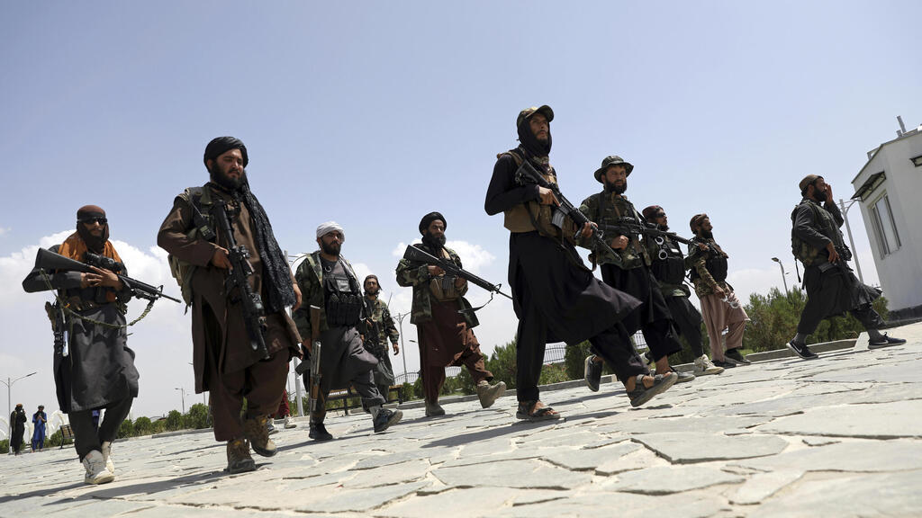 Taliban fighters patrol in Kabul, Afghanistan late last week 