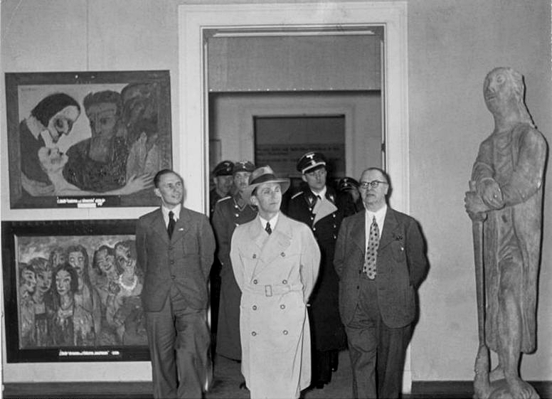 Joseph Goebbels views the Degenerate Art Exhibition 