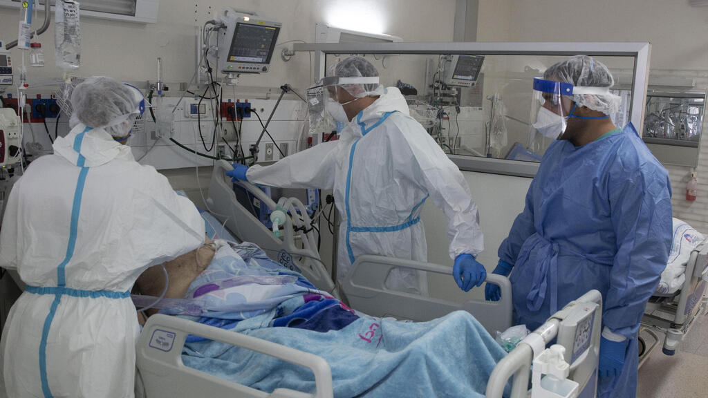 The coronavirus ward at the Barzilai Medical Center in Ashkelon earlier this month 