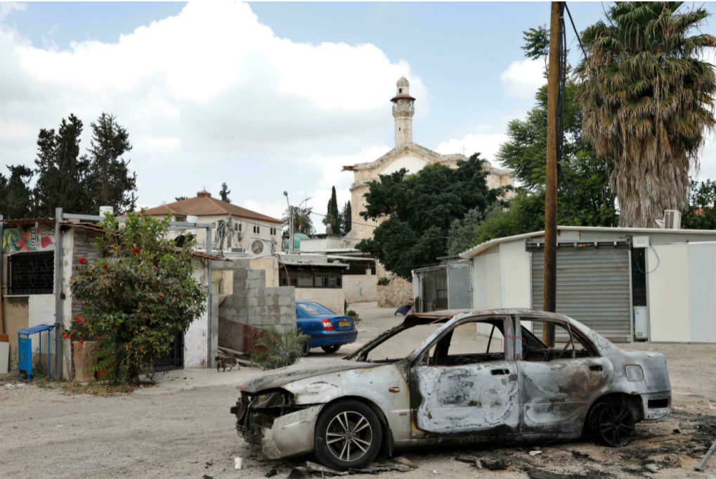 Cars were burned during the intra-communal violence between Arab and Jewish Israelis in the city of Lod near Tel Aviv