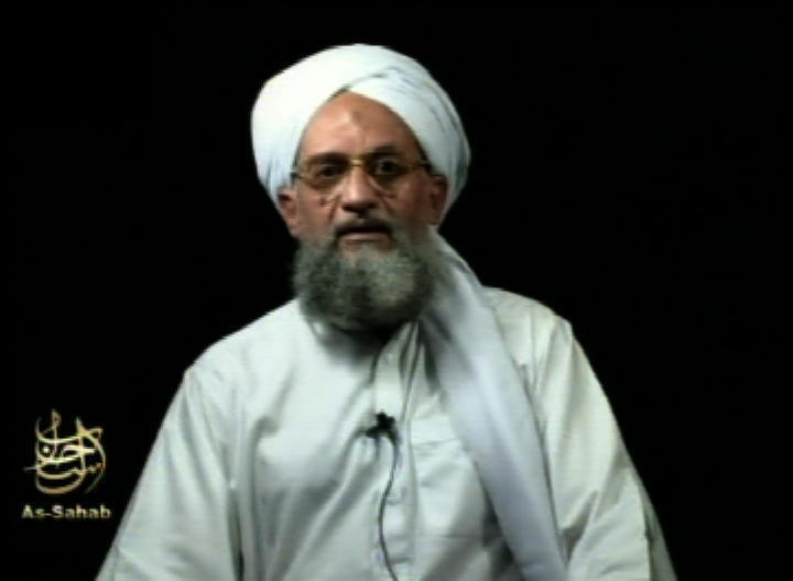 Frame grab from video showing al-Qaida leader Ayman al-Zawahri at an unknown location, in a videotape issued Saturday, Sept. 2, 2006