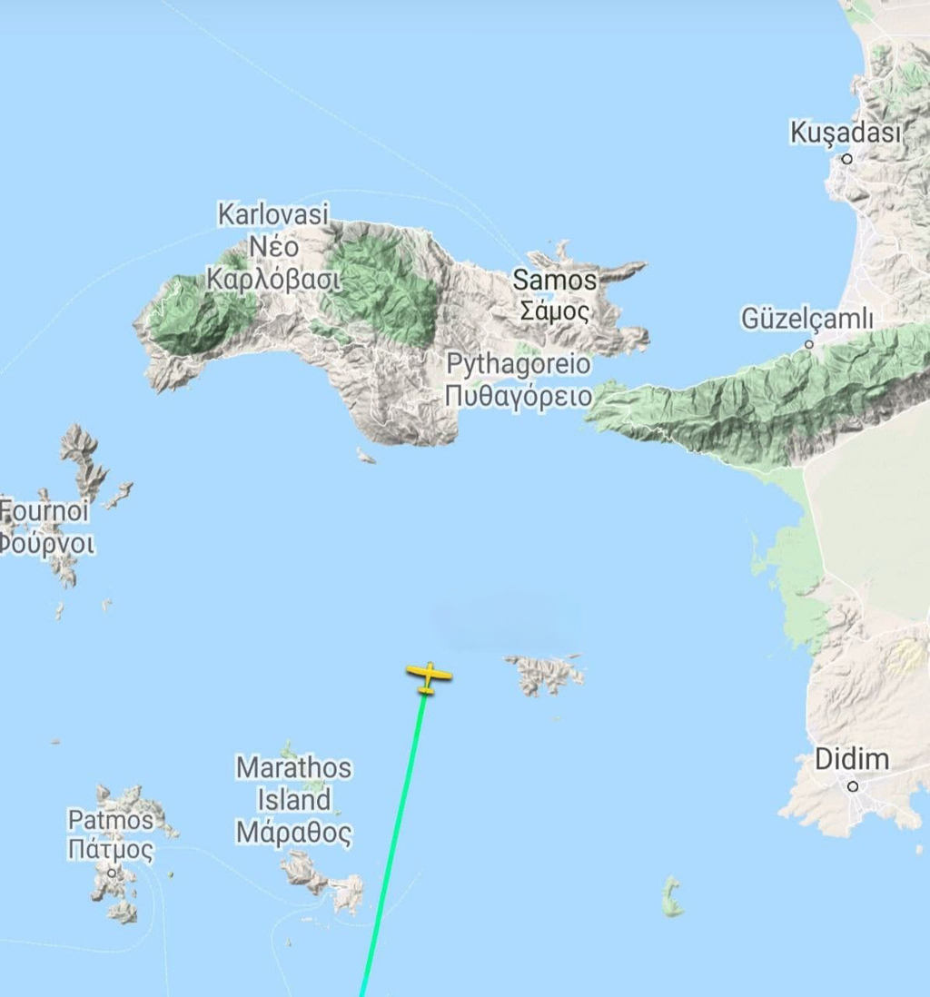 המקום הידוע האחרון של המטוס הקל שהתרסק ביוון
