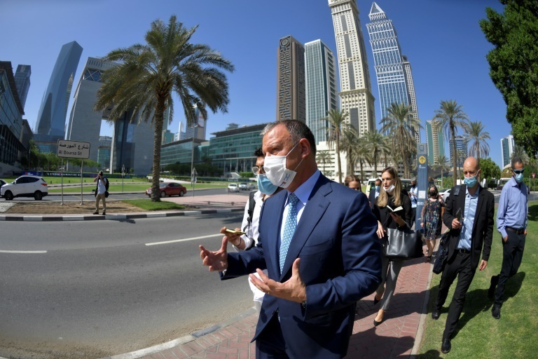 Israeli high-tech and social entrepreneur Eral Margalit touring with Israeli businessmen in Dubai 