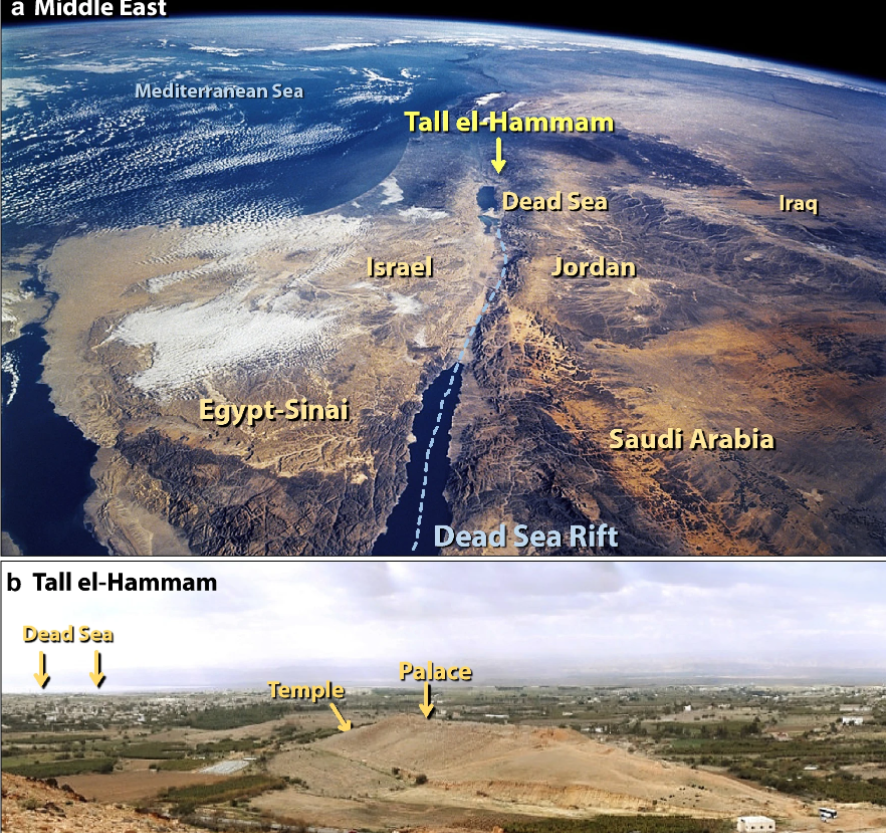 למעלה: האזור שבו נמצא האתר ההיסטורי, למטה: אתר החפירות בירדן