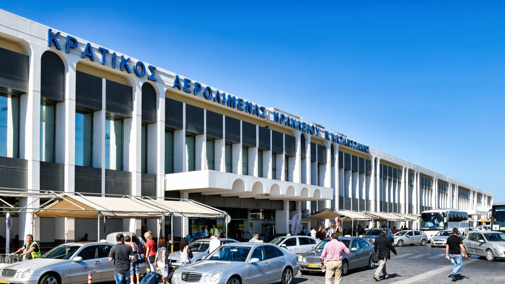 נמל תעופה התעופה הרקליון ב כרתים יוןן ארכיון 2016