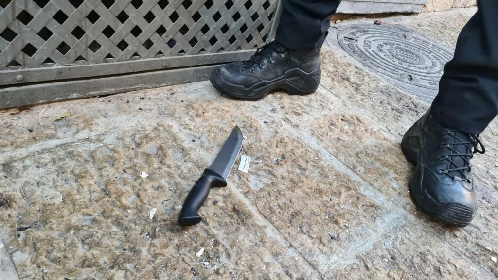 הסכין ששימשה את המחבלת בניסיון הפיגוע בירושלים