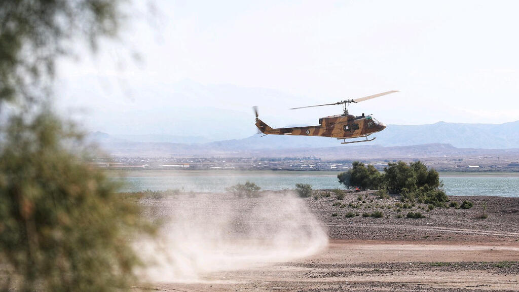 A handout photo made available by the Iranian Army office shows an Iranian Army helicopter during an exercise in the north-west of Iran, close to the border with Azerbaijan, October 1, 2021