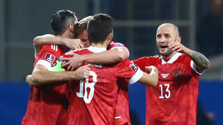 נבחרת רוסיה חוגגת