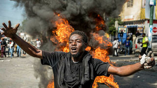 מפגינים ב האיטי פורט או פרינס 2020 מחאה על גל חטיפות 