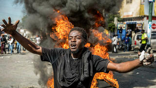 מפגינים ב האיטי פורט או פרינס 2020 מחאה על גל חטיפות 