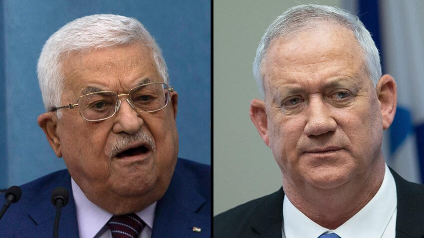 Palestinian President Mahmoud Abbas and Defense Minister Benny Gantz 