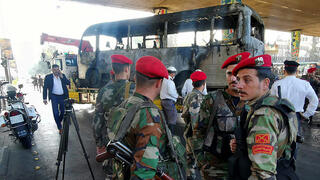 סוריה דמשק פיגוע אוטובוס נגד חיילים צבא אסד