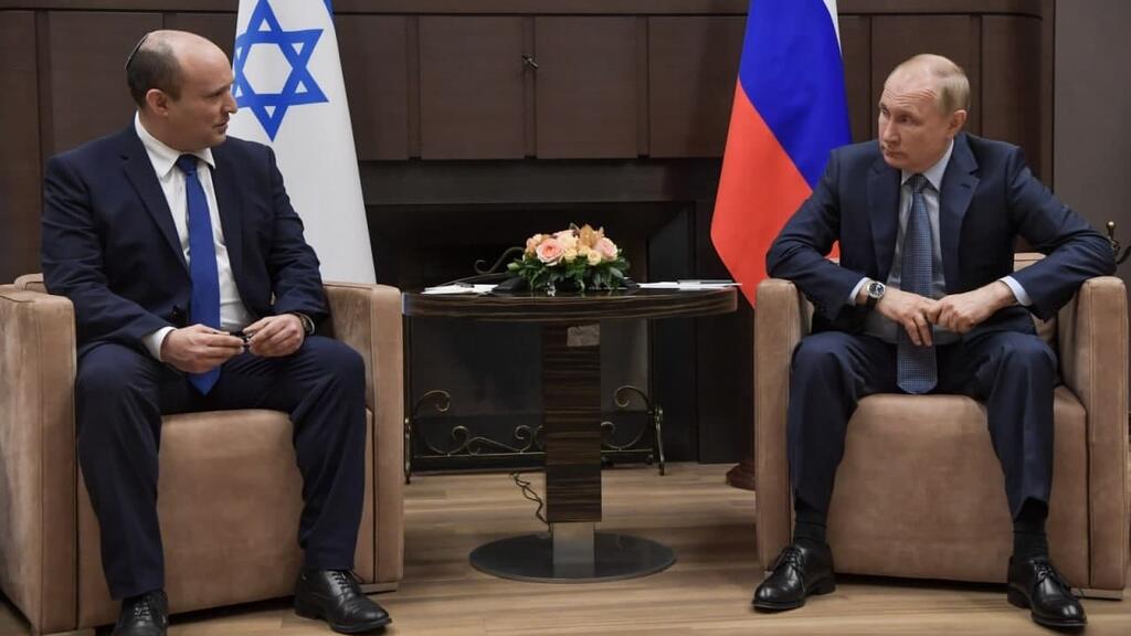 Prime Minster Naftali Bennett meets with Russian President Vladimir Putin (Photo: GPO) ראש הממשלה, נפתלי בנט, ונשיא רוסיה, ולדימיר פוטין, נועדים לראשונה בעיר סוצ׳י, רוסיה