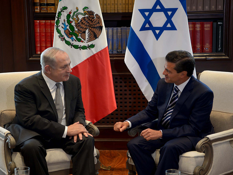 Then PM Benjamin Netanyahu with former Mexican president Enrique Peña Nieto in 2017 