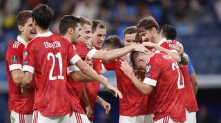 שחקני רוסיה חוגגים