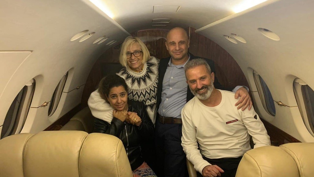 בני הזוג אוקנין בדרך לישראל