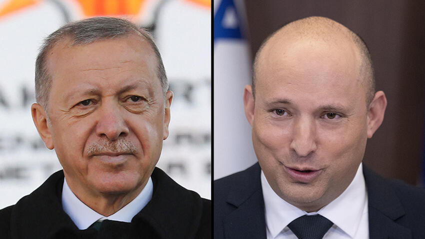 Turkish President Tayyip Erdogan and Prime Minister Naftali Bennett 