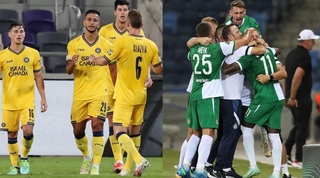 שחקני מכבי חיפה ומכבי תל אביב