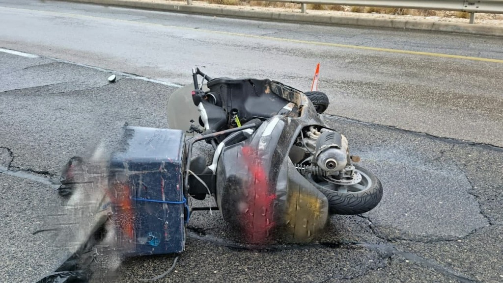 זירת התאונה בכביש 443 סמוך לבית חורון