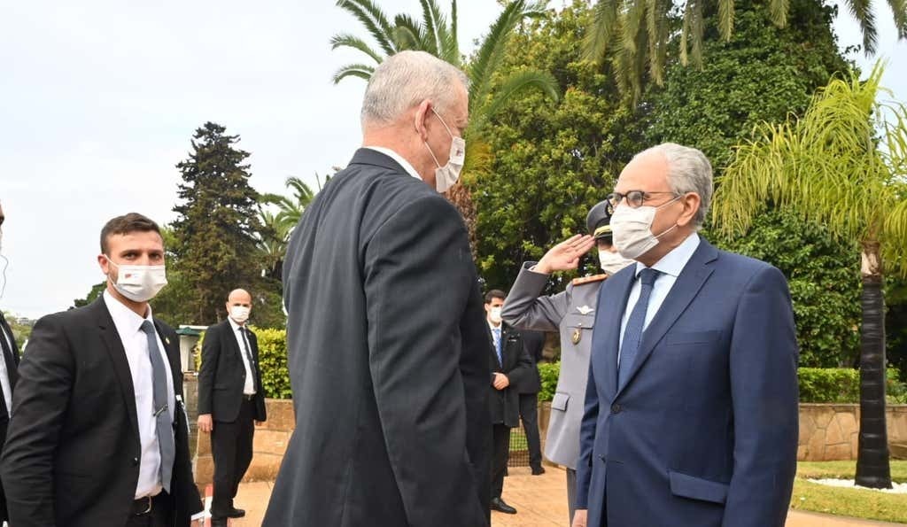 Defense Minister Benny Gantz meets Moroccan counterpart Abdullatif Loudiyi in Rabat 