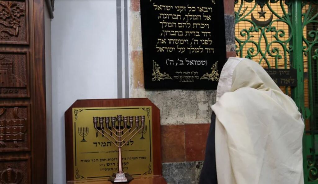 An orthodox Jewish man stands in the Tomb of the Patriarchs in the West Bank city of Hebron