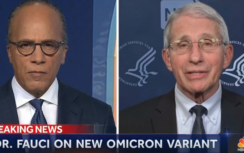 Dr. Anthony Fauci during his interview on NBC Saturday 