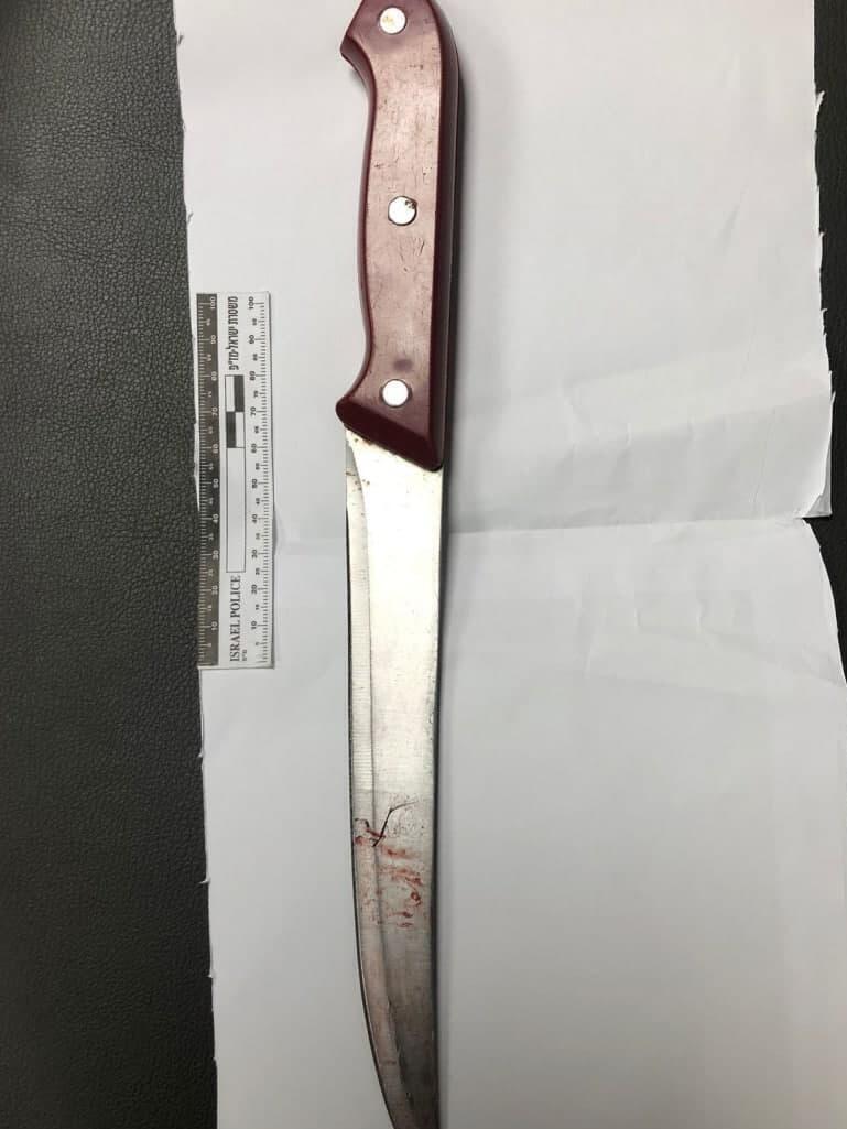 The knife used by a teen in an alleged terror attack on Wednesday in Jerusalem 