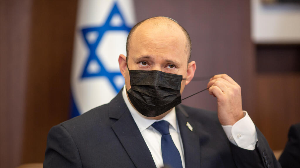Prime Minister Naftali Bennett during the weekly cabinet meeting on Sunday (Photo: Emil Salman) ישיבת ממשלה
