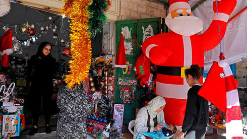 Christmas cheer in a Nazareth shop ahead of the holiday 