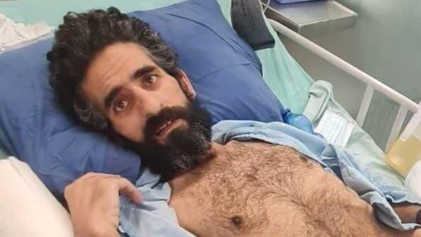 אבו הוואש אחרי שהתחיל את שביתת הרעב 